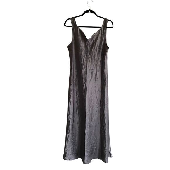 𝅺VANITY FAIR Vintage Sleeveless Long Nightgown Nightdress Grey L - Picture 2 of 9